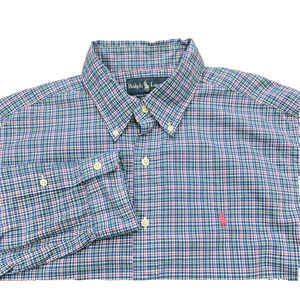 Vintage Ralph Lauren Classic Fit Multi Colorful Button Down Shirt Size L Preppy